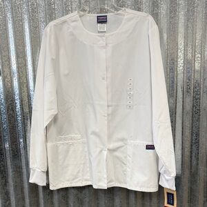 Cherokee Unisex White Long Sleeve Scrub Jacket